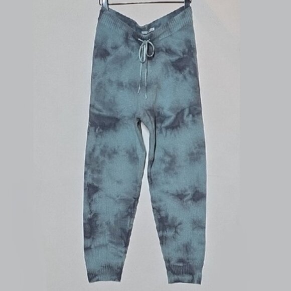 NWOT $248 UNSUBSCRIBED CASHMERE JOGGER PANTS IN BLUE TIE DYE SIZE S